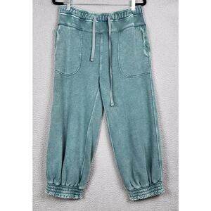 FREE PEOPLE MOVEMENT Joggers Womens Small Green Drawstring Pull On Athleisure